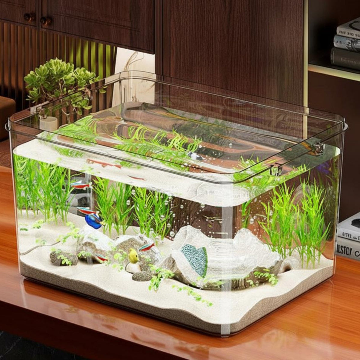Desktop PET Aquarium, Transparent Turtle Habitat
