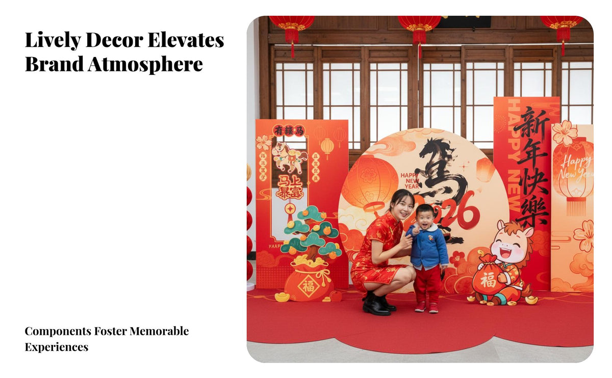 2026 Year of the Horse Decoration, Festive Scene Setup, Display Board Backdrop for Mall Hotel Events