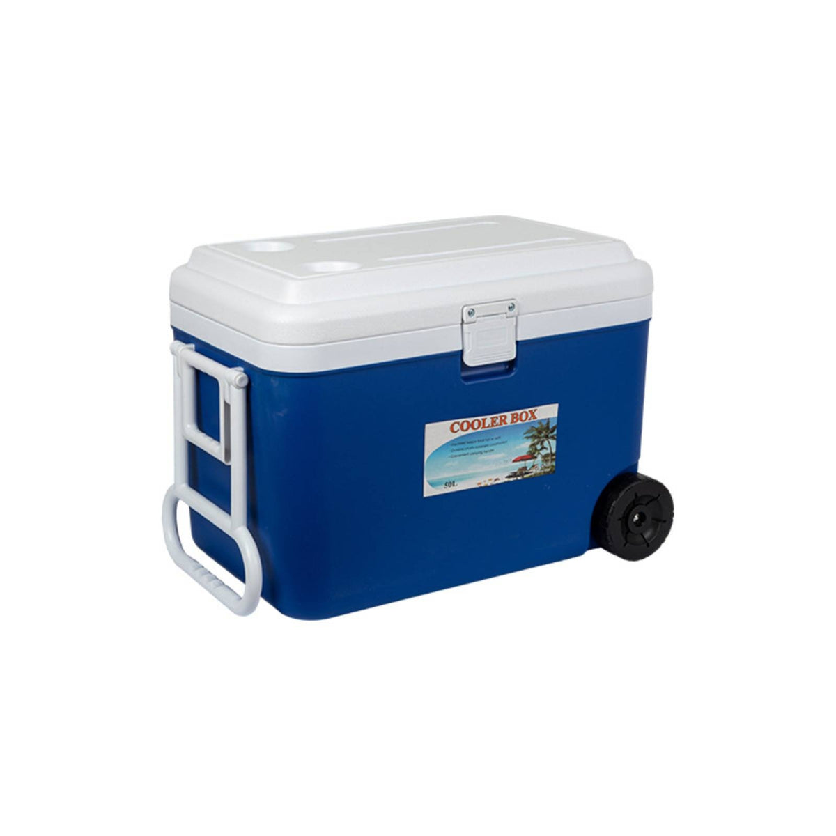 Hard Chiller with Wheels Rolling Insulated Box with Wheel Heavy-Duty Ice Chest for Picnics