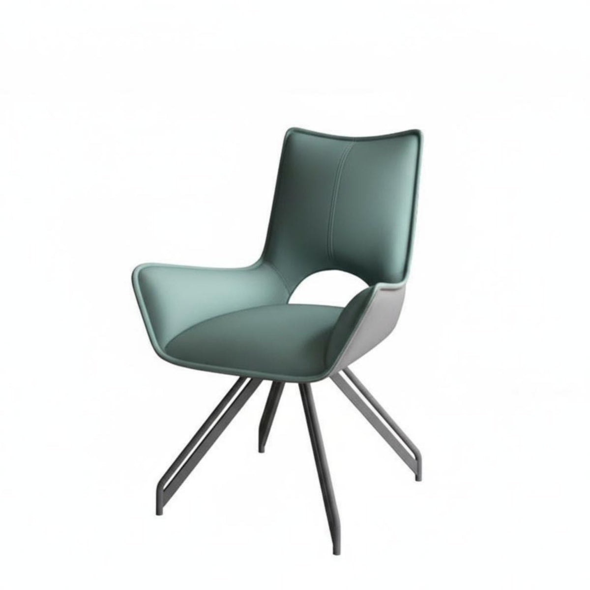 Upholstered Rotating Chair with Cross-Shaped Base Modern Minimalist Look Dining Seat Ergonomic Backrest Easy Assembly