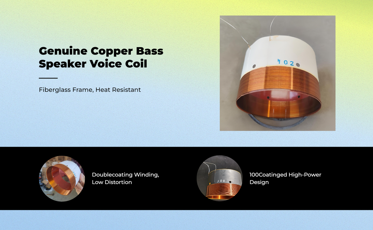 Subwoofer Voice Coil, High-Power Copper Wire, Fiberglass,