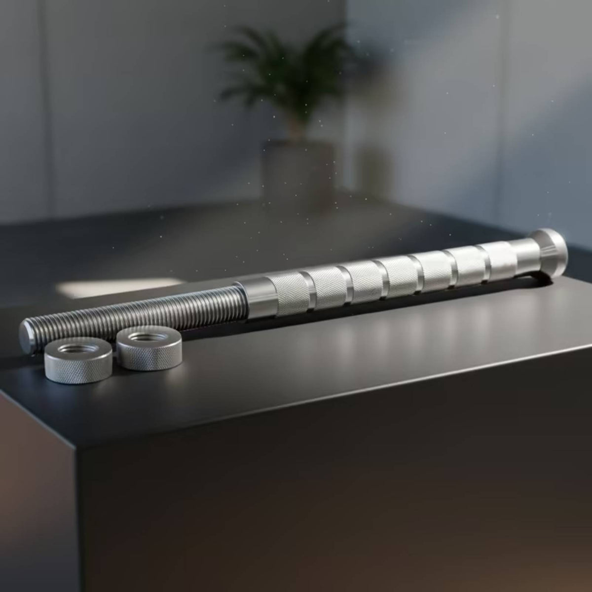 Adjustable Barbell Rod Stainless Steel Barbell with Knurled Grip Non-Slip Loadable Dumbbell Bar for Lifters, Athletes, Strength Training, Home Gym
