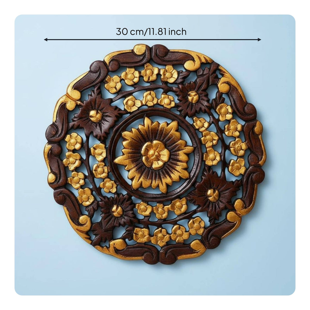 Round Carved Wall Plaque Textured Surface for Guesthouse