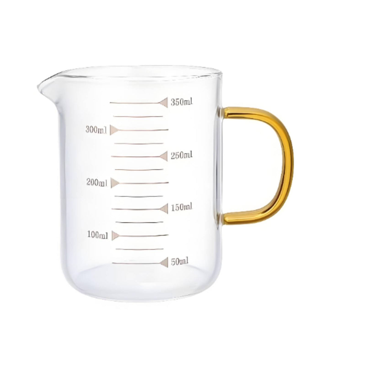 Graduated Glass Measuring Cup Transparent Cookware Gold Handle