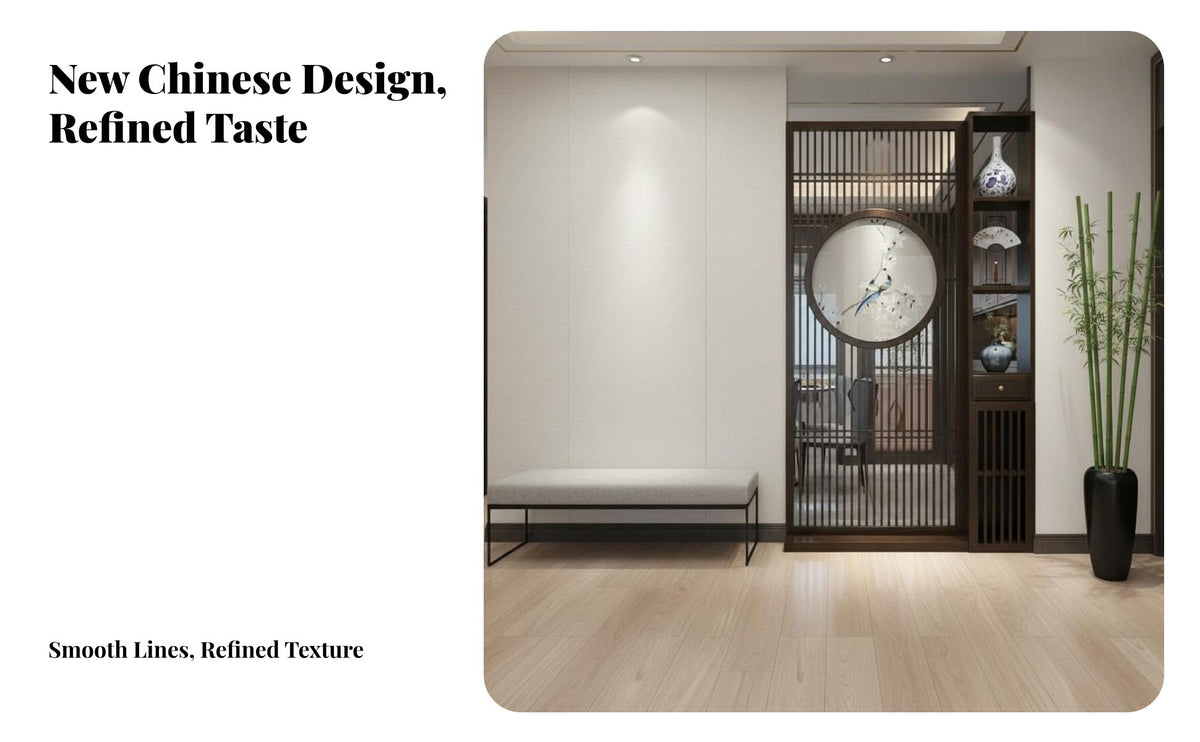 Chinese Design Entryway Screen Modern Minimalist Entryway Divider Cabinet Multi-Functional Freestanding Lattice Partition Cabinet for Renters, Bedroom