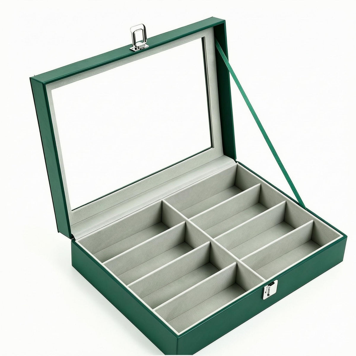 8-Slot Eyeglasses Organizer Multiple Slots Eyewear Display Case Carry Strap