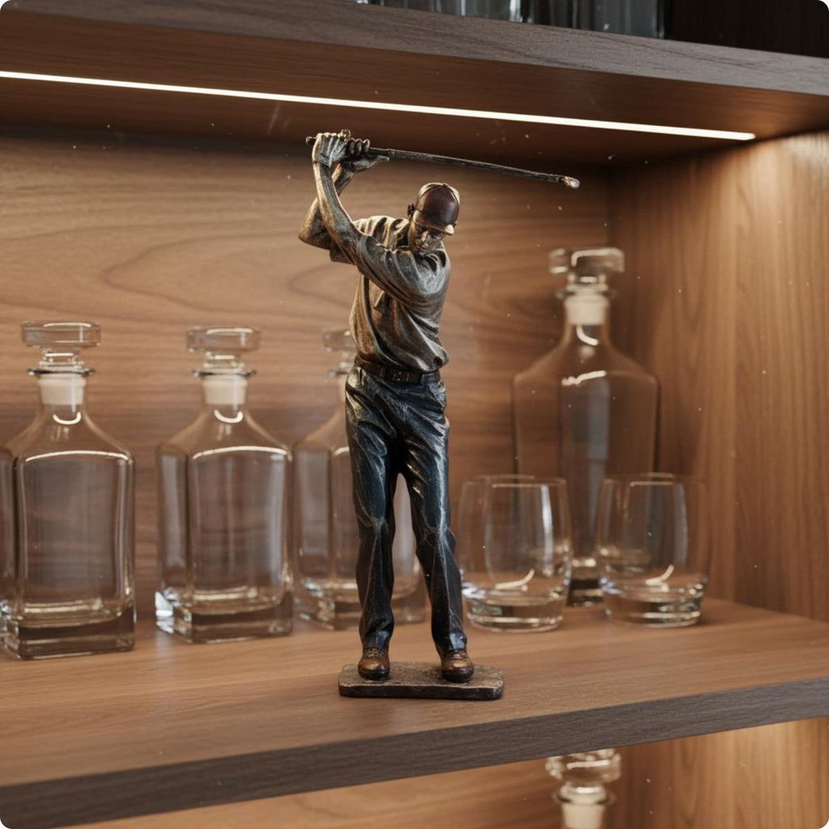 3 Pieces Resin Golf Decor Statue Gift Idea Golf Player Figurine Easy to Clean