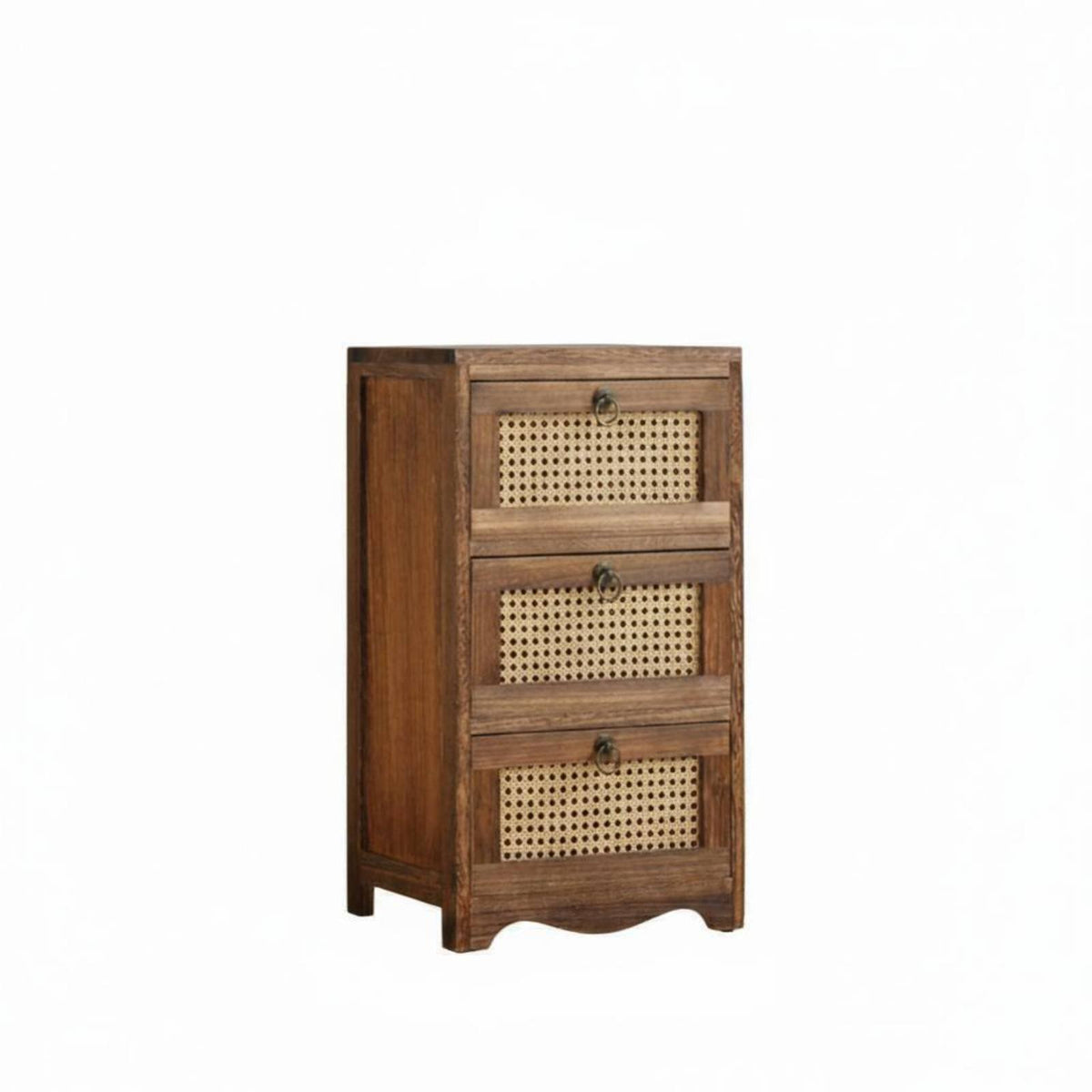 Woven Drawer End Table Nordic Design Nightstand space-saving Size for Living Room