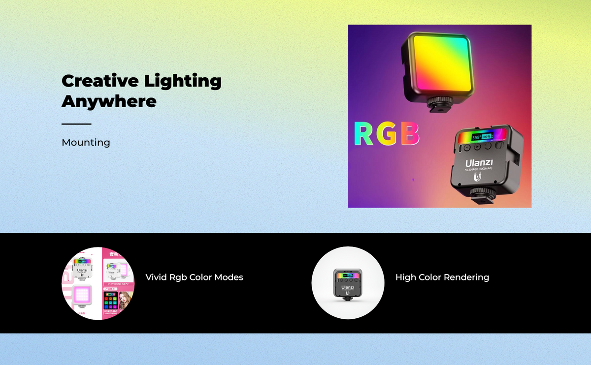 RGB Mini LED, 2500-9000K, Portable