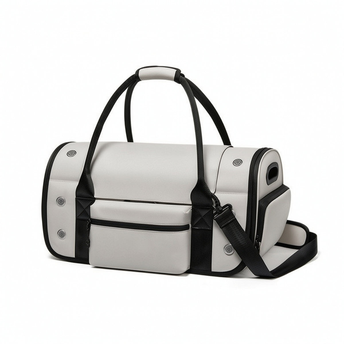 Pet Carrier Bag with Trolley Sleeve Breathable Pet Carrier with Suitcase Sleeve Hands for Commuters, Small Dogs, Travel,Car Trips