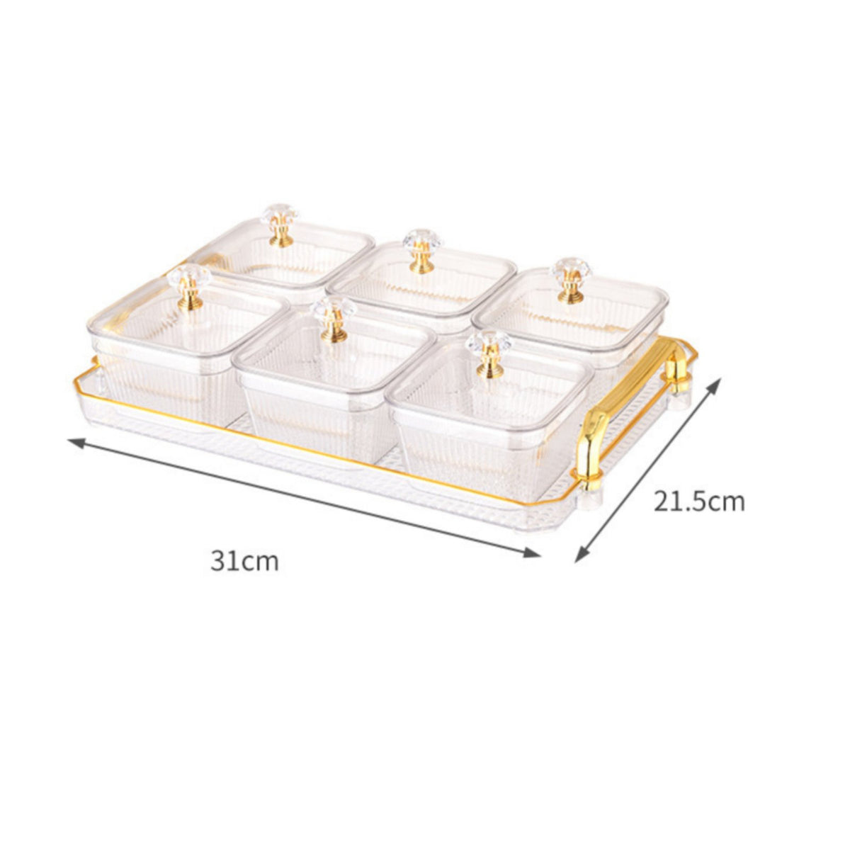 Divided Fruit Platter Multi-Functional Acrylic Candy Dish Set Bright Luxury