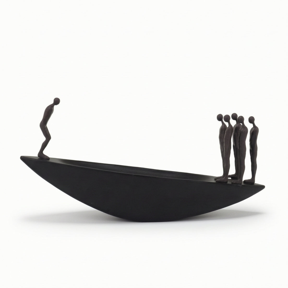 Boat Sculpture with Figures Minimalist Abstract Sculpture Artistic Decorative Statue for Living Room, Shelf