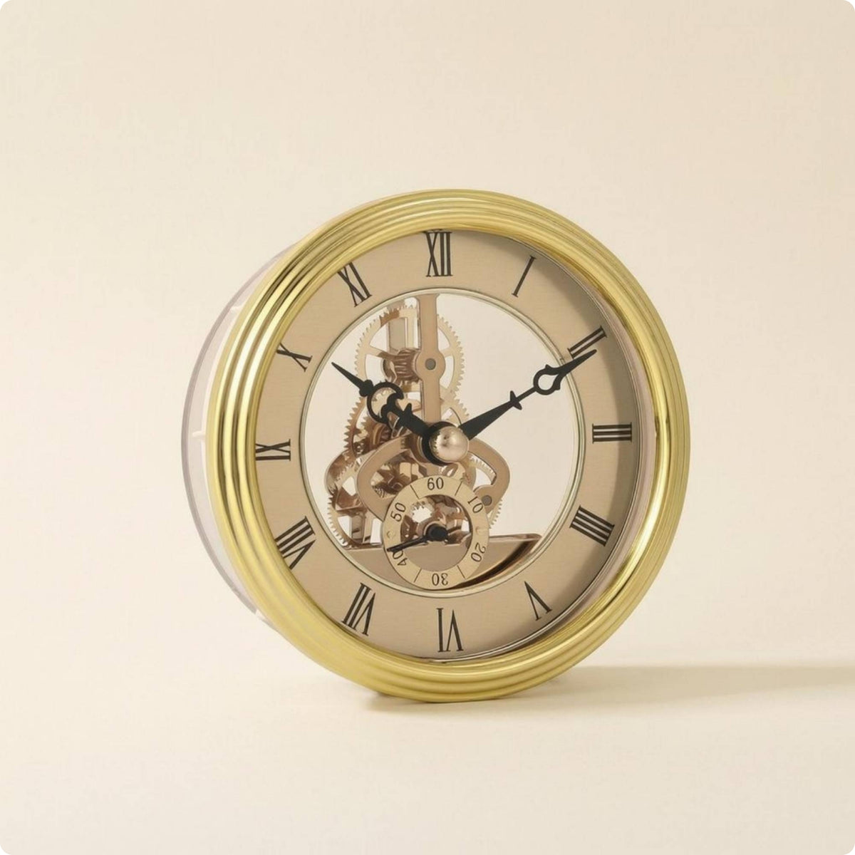 Round Clock Insert Metal-Look Bezel Clock Face Insert for Home Decor