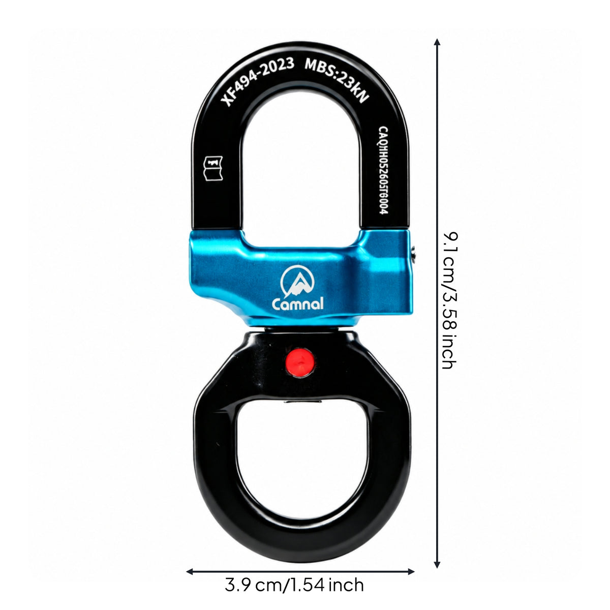 Anti-Twist Swivel Connector 360-Degree Climbing Swivel Aluminum Rope Connector Heavy-Duty for Technicians