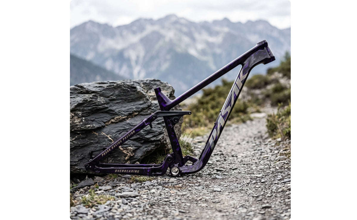 Full Damped Mountain Bike Frame BOOST 12x148mm Trail Cycle Frame with Rear Shock Linkage Disc-Brake Mountain Bike Frameset for Trail Riding, Downhill