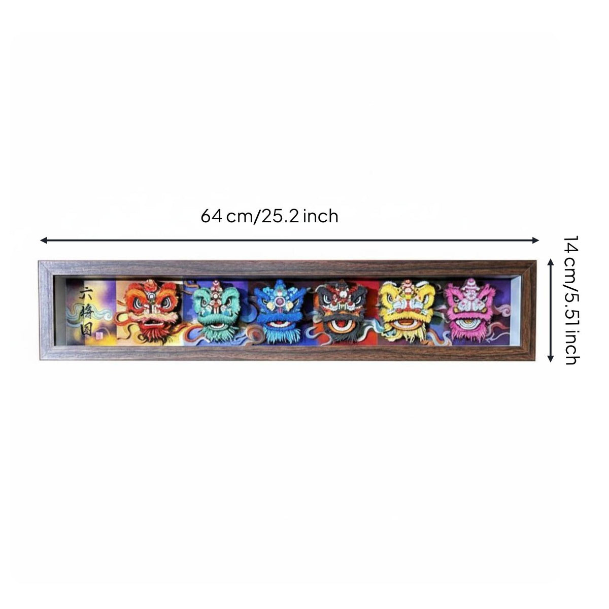 Lion Dance Decor Plaque Decorative Display Piece Framed Tabletop Art