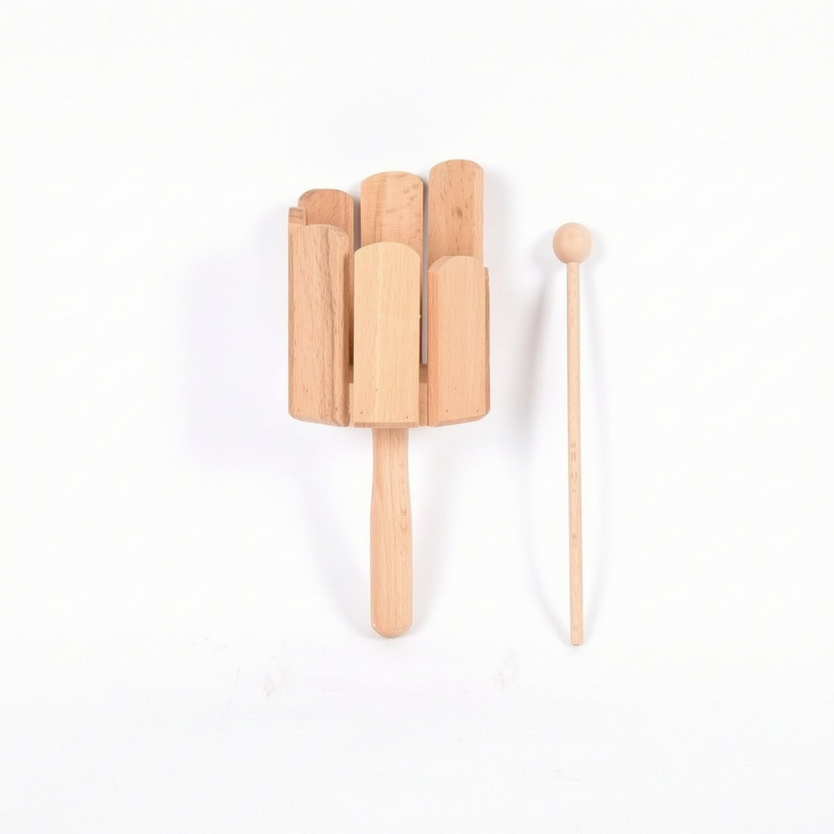Sound Tube with Mallet Slotted Sound Tube Wooden Percussion Instrument Handheld Wood Block Beechwood for Children, Music Lessons