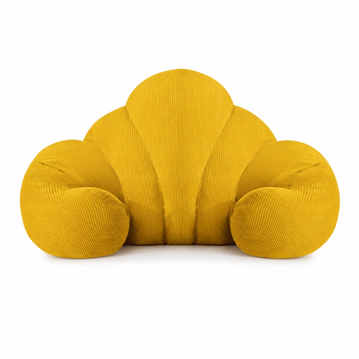 Supportive Arc-shapedShaped Back Cushion Ribbed Backrest with Side Bolsters Soft Support Pillow Cushiony for Readers, Sofa, Dorm Rooms