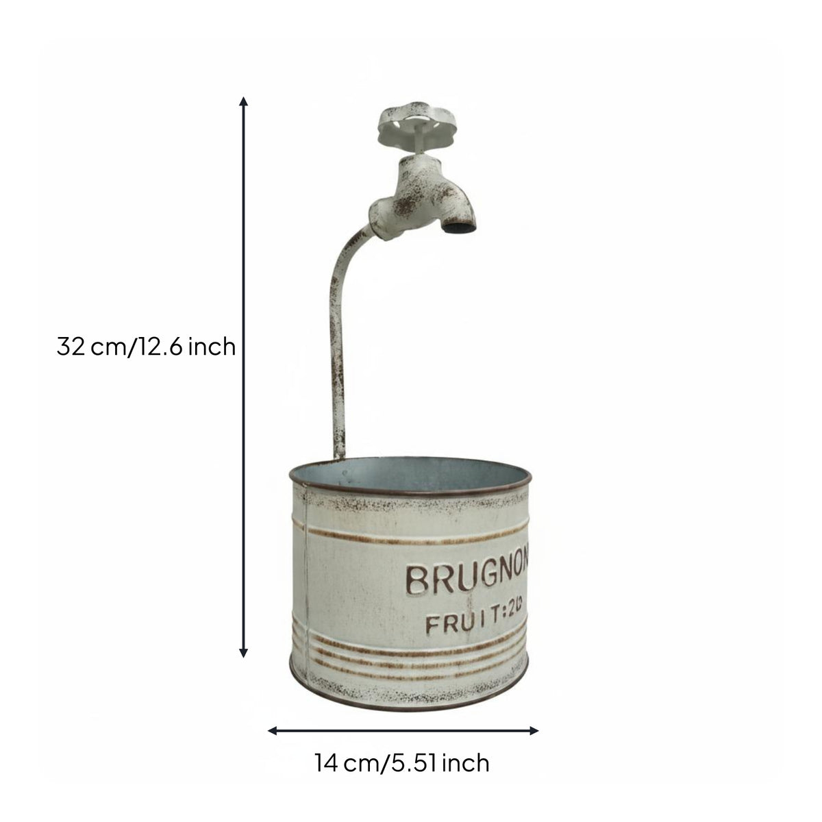 Faucet-Top Planter Weathered Vintage Iron Planter Indoor Outdoor Use