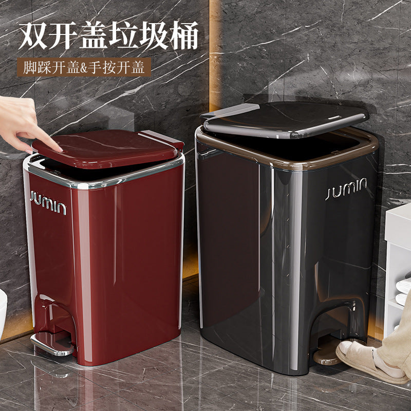 Simple Pedal Trash Can with Lid for Home Use