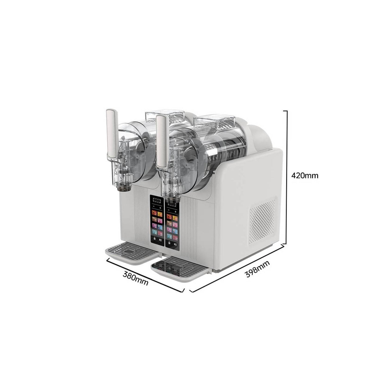 Countertop Slushy Maker with Dual Cylinders 2-in-1 Slush Machine Multi-Function Ice Cream Maker Fast-Freezing for Cafes