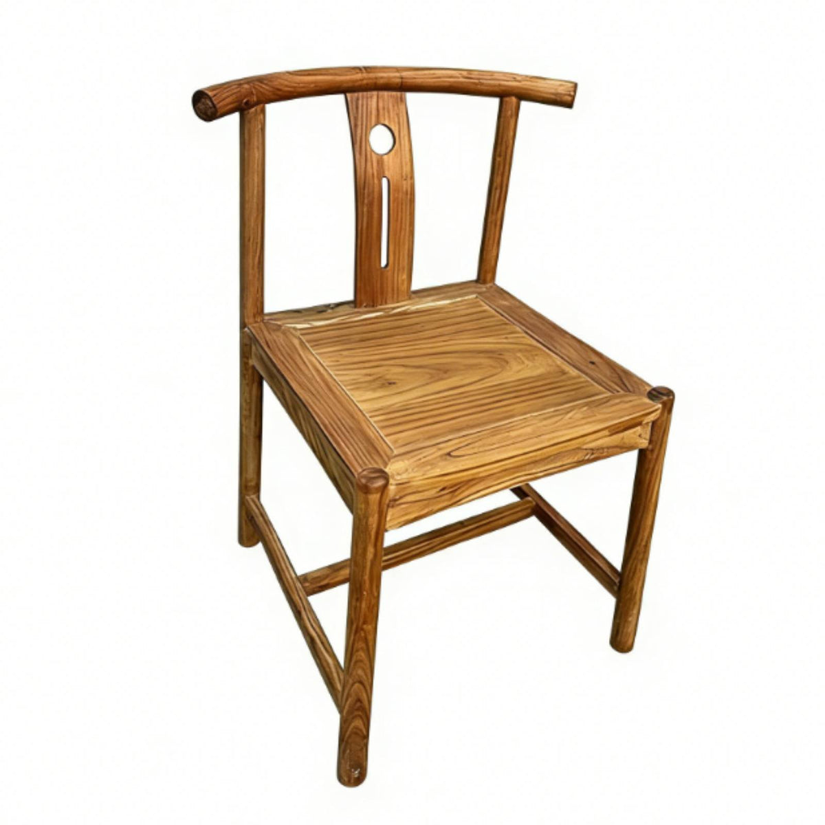 Traditional Chinese Armchair Hardwood Wood Construction Slatrear Armchair With Armrests Vintage Design for Living Room