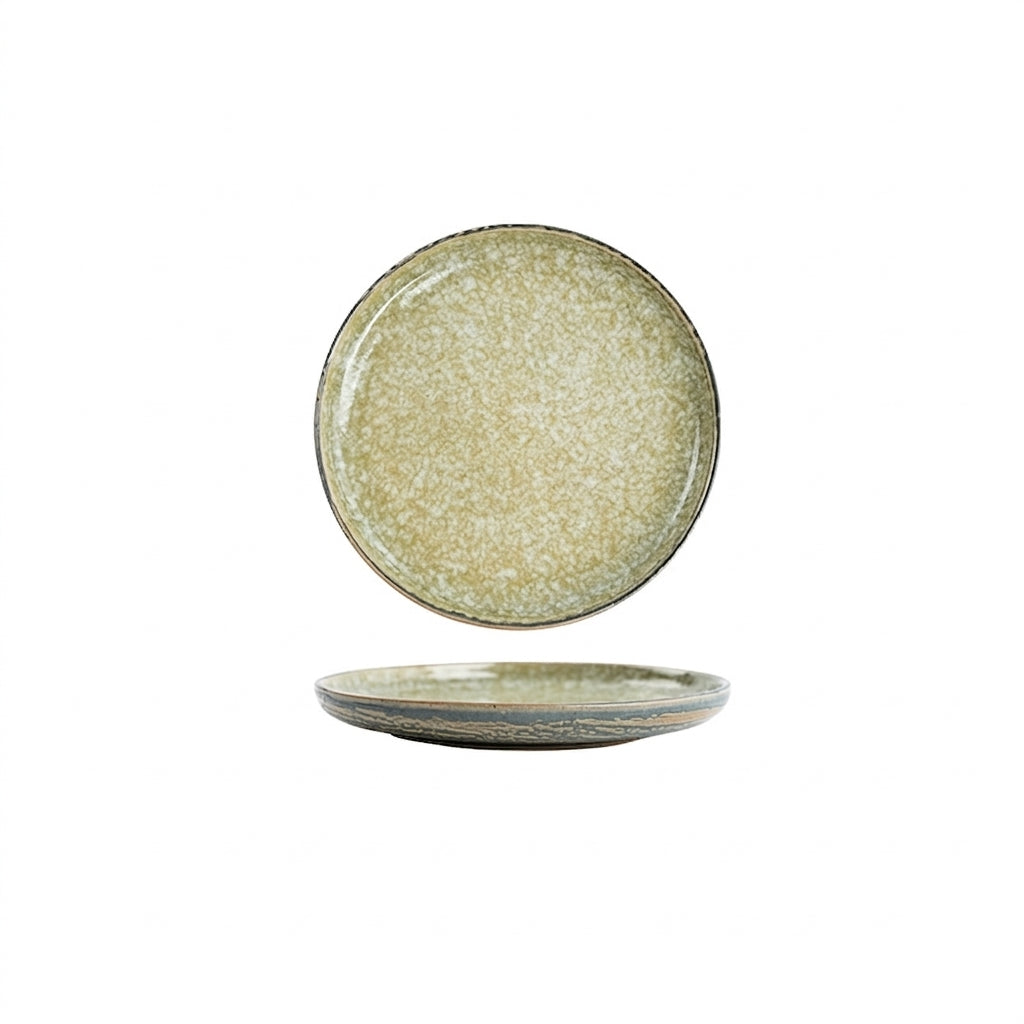 Retro Ceramic Dinner Plate, 10.8-inch Round