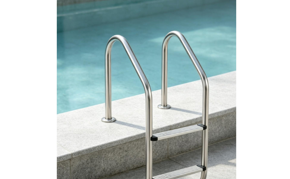 Stainless Steel Pool Ladder Non-Slip Pool Ladder with Handrails Installation without Holes for Homeowners, in-Ground Pools