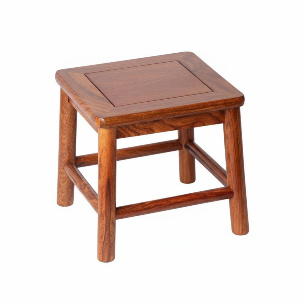 Square Wooden Stool Sturdy long-lasting Four-Legged Square Pedestal Space-Saving