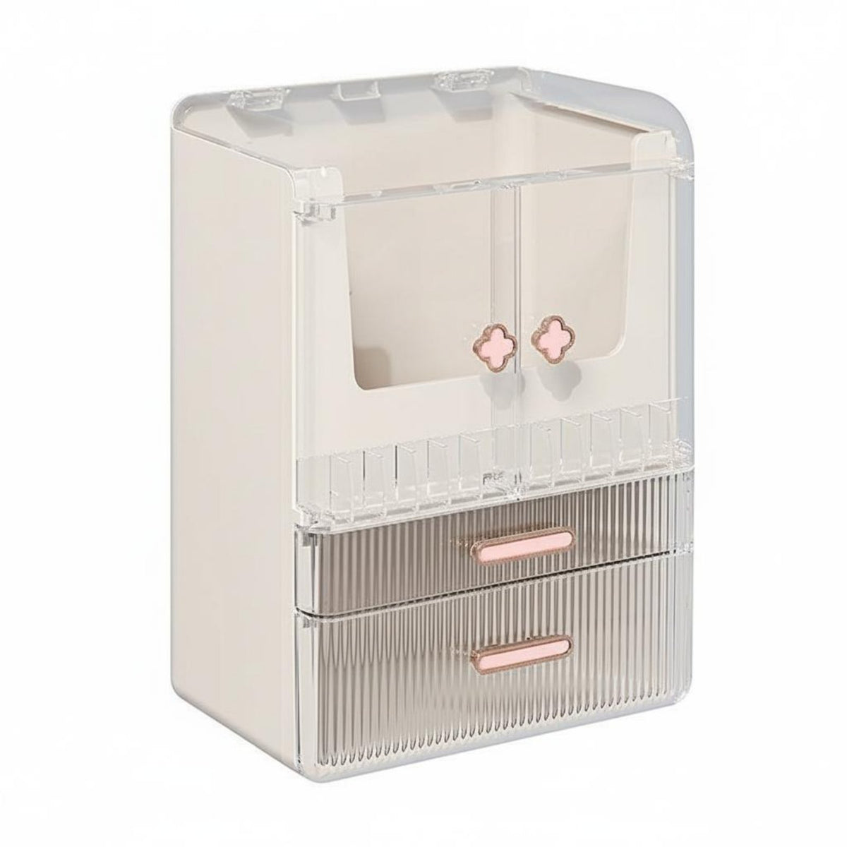 Desktop Cosmetic Storage Box Elegant Design Dustproof Makeup Storage Box Waterproof Cosmetics Organizer Holder for Washroom