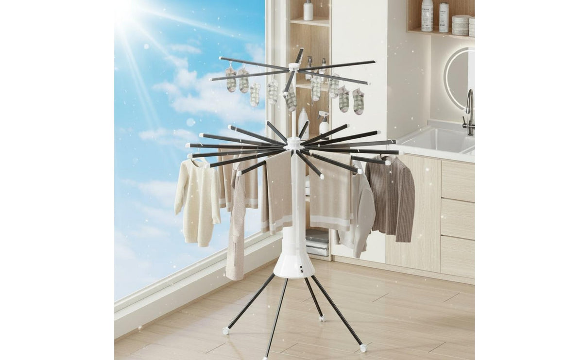 Multi-Arm Clothes Rack Saving Foldable Multi-Arm Rack Portable Floor Standing Clothes Rack for Balcony