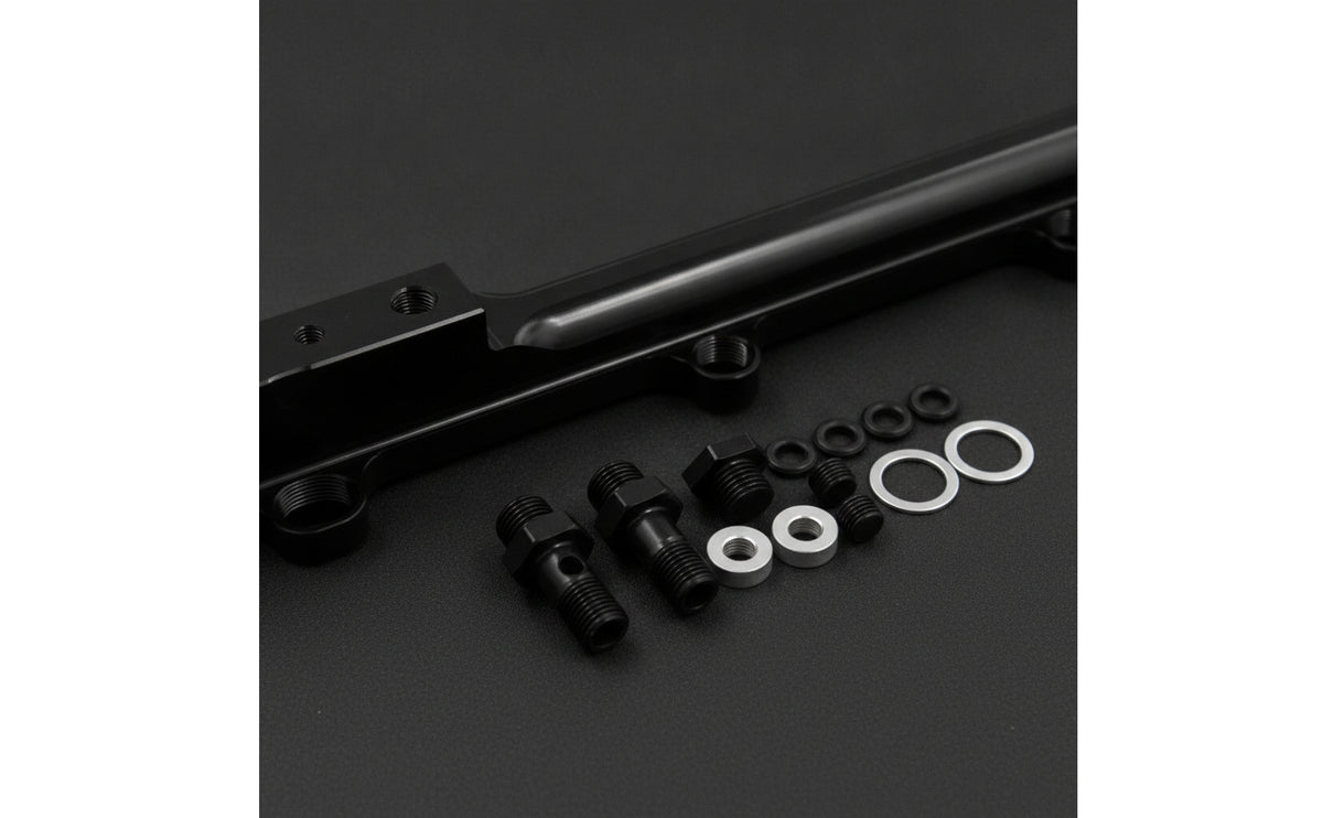 High High-Performance Aluminum Fuel Black Fuel with Hardware Precision-Machined Auto Part Direct Fit for Tuner, Car Enthusiasts, Engine Build