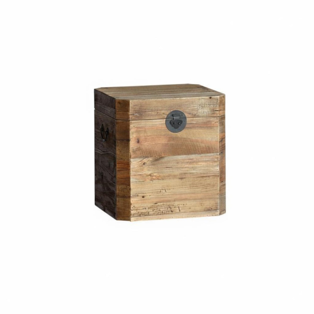 Decorative Wooden Trunk Wabi-Sabi Design Rustic Wooden Trunk Multi-Functional Large Capacity for Apartment Dwellers, Homeowners