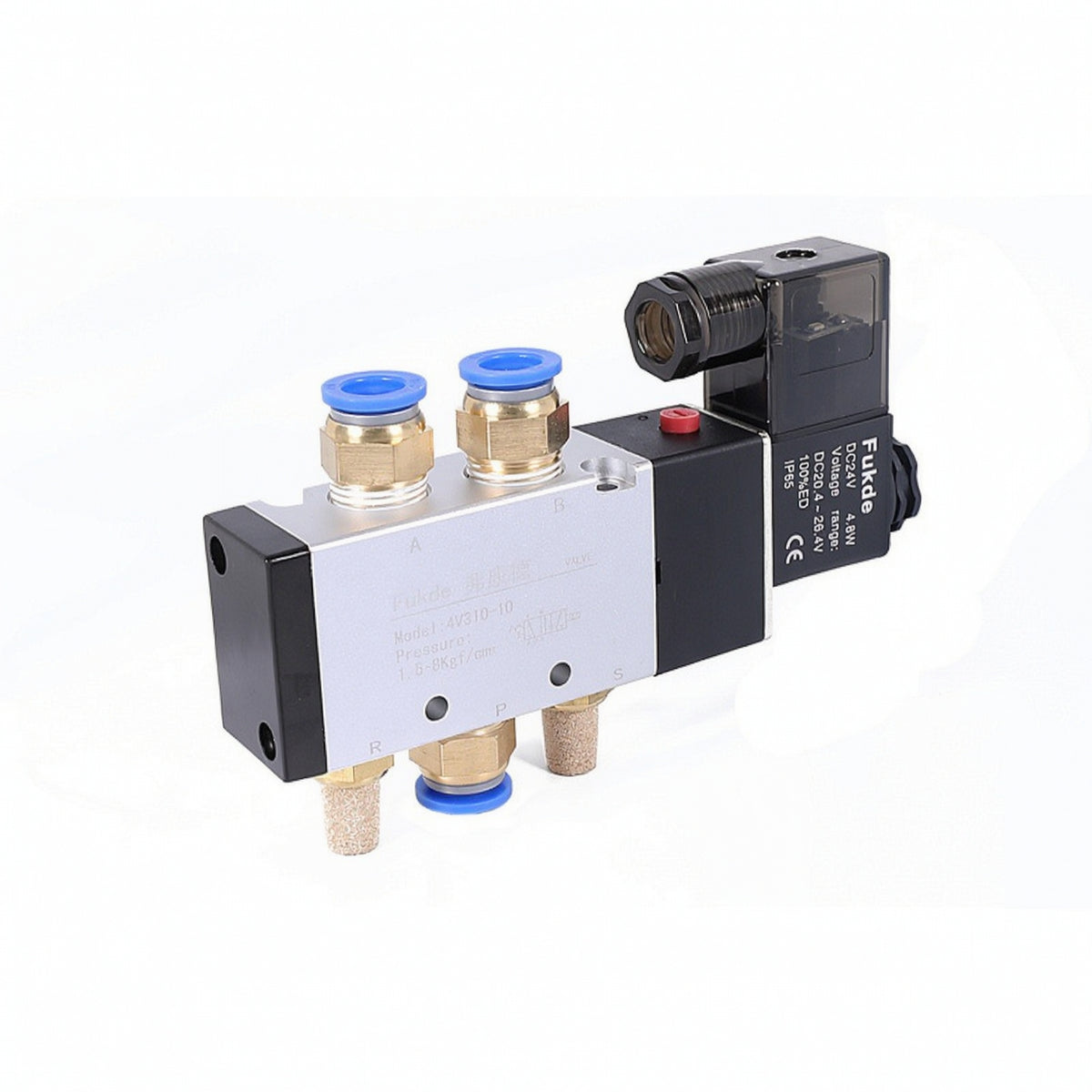 2-Position 5-Way Solenoid Valve 24V DC Pneumatic Solenoid Valve Aluminum Alloy Threaded for Technicians, Automation Systems