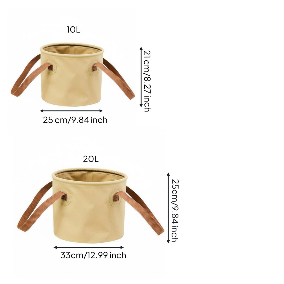 Multi-Purpose Foldable Pail Long-Lasting Collapsible Camping Pail Lightweight for Campers, Anglers, Picnic, Travel, Car Wash