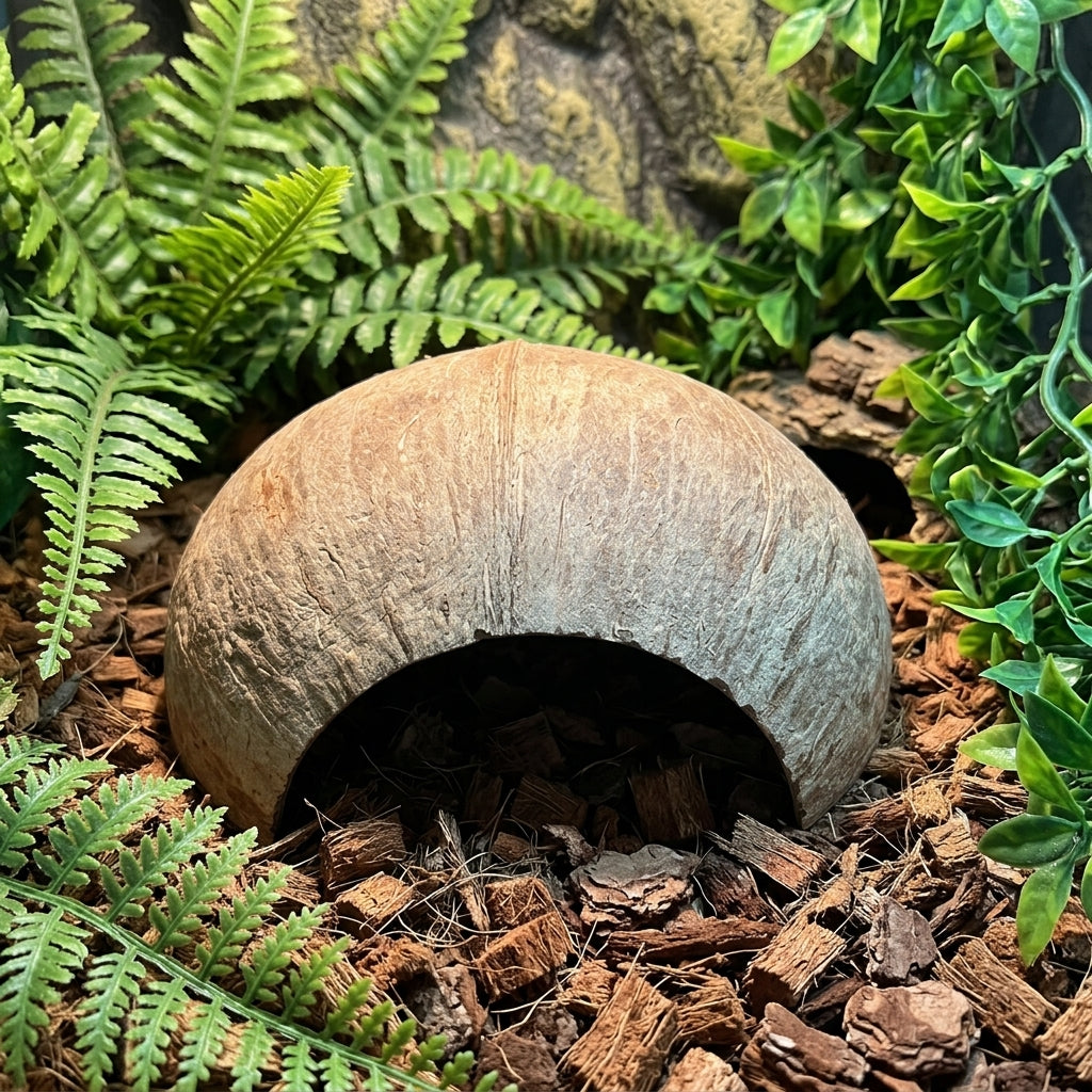 7cm Entrance Snake Accessories for Coconut Reptile Hide, Smooth Cave for Geckos, Spiders and Hermit Crabs