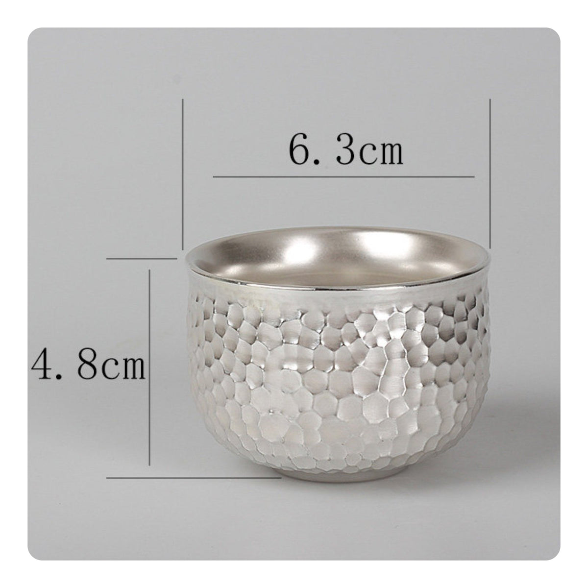 Silver Gongfu Tea Cup Luxury Gongfu Tea Cup Elegant Gift