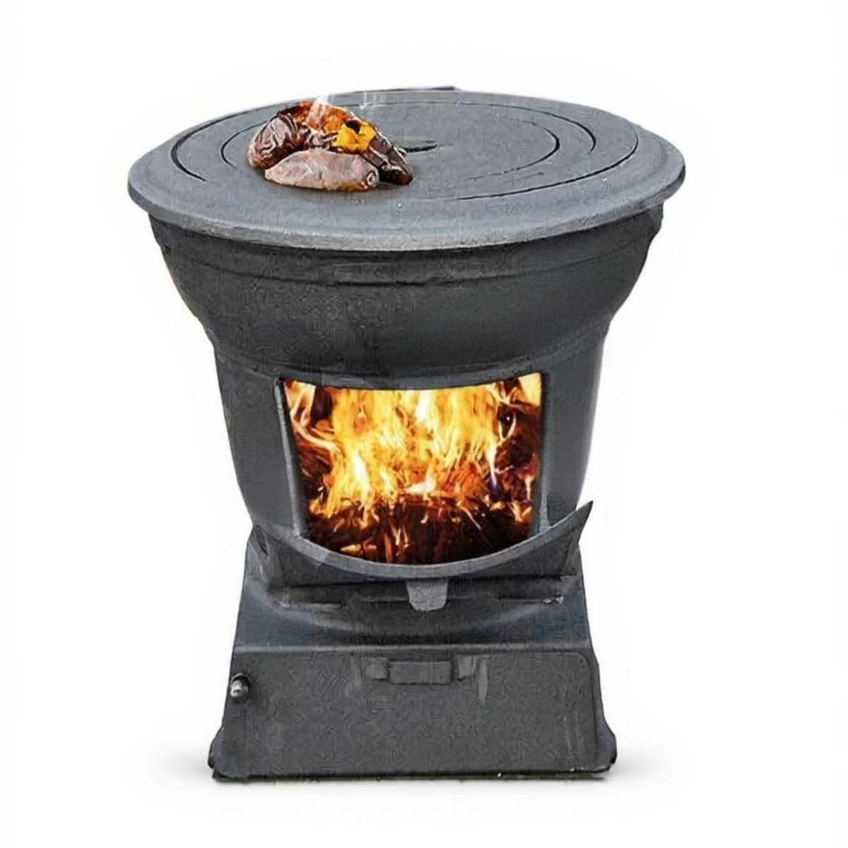 Cast iron stove for patio use