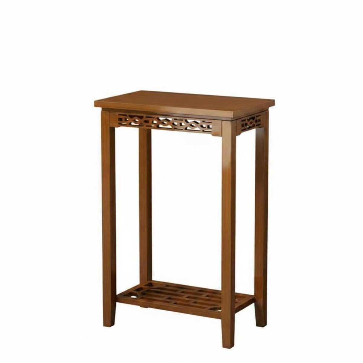 Hollow-Carved Wooden Pedestal Chinese Design Plant Holder Versatile Use Space Saving for Collectors, Living Room