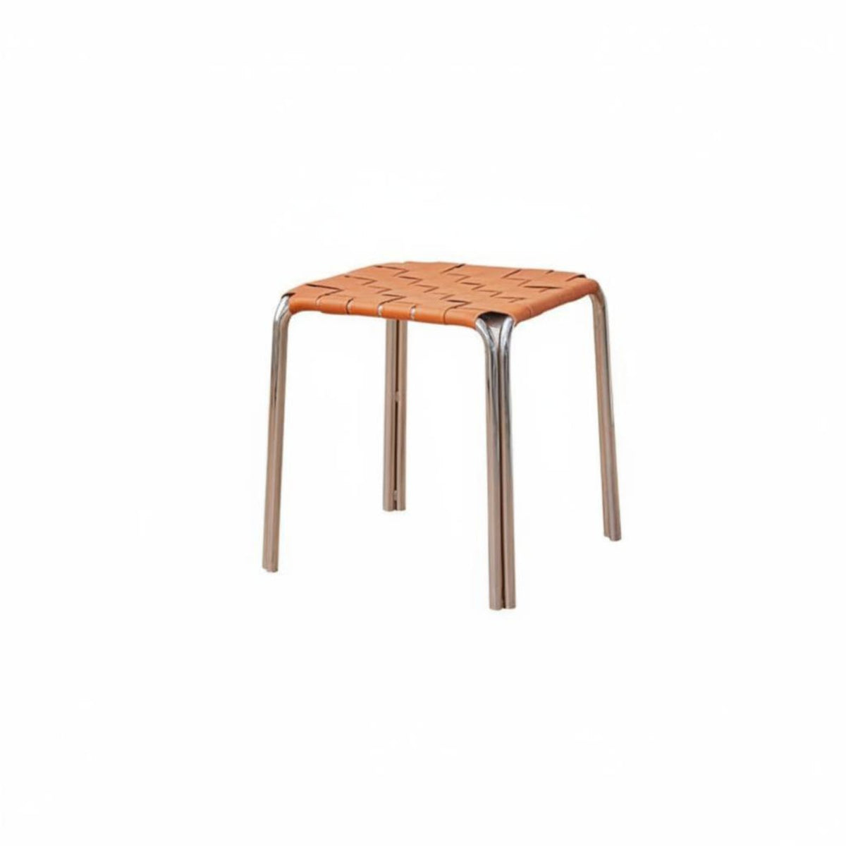 Woven Top Stacking Stool Stackable Backless Chair Non-Slip Feet for Homeowners