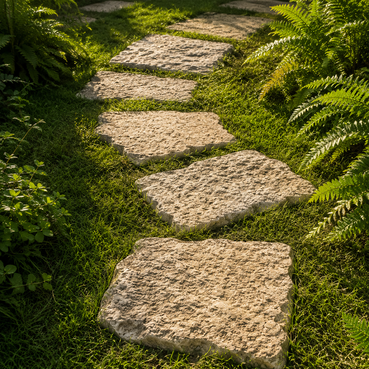 Natural Stone Slabs Stepping Stones for Garden, Irregular Broken Stone Slabs, Light Yellow, Weatherproof for Paths and Lawn