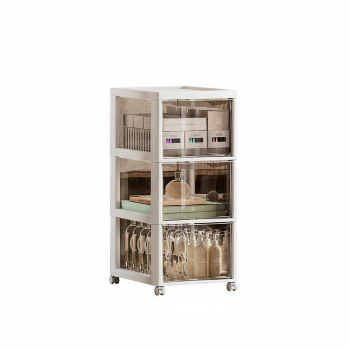 Rolling Makeup Trolley particle-proofresistant Top Multi-Drawer cosmetic Trolley Space-Saving