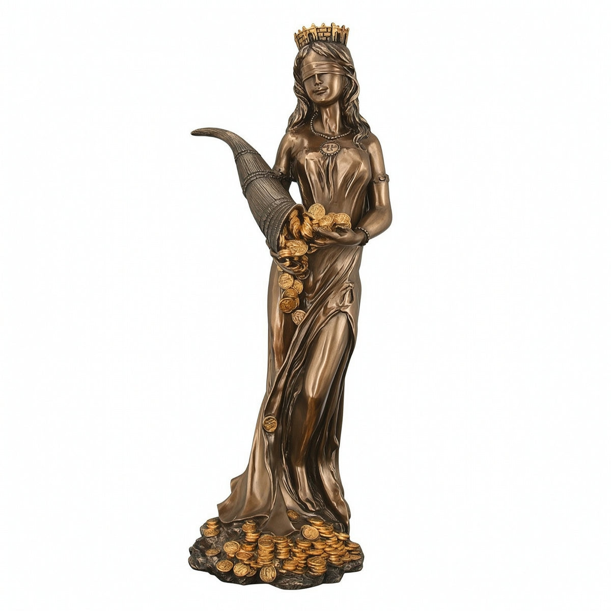 Deity Statue Ornate Statue with Cornucopia of Plenty Detailed for Office