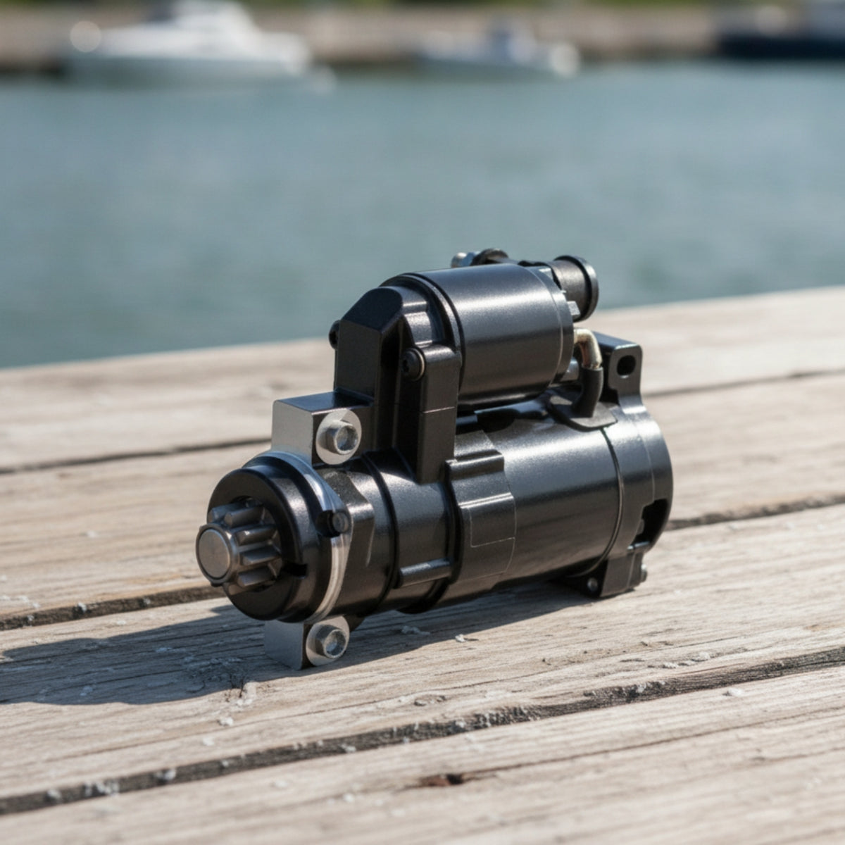 Starter Motor with Gear Shaft Compact Outboard Starter Motor for Boat Owners