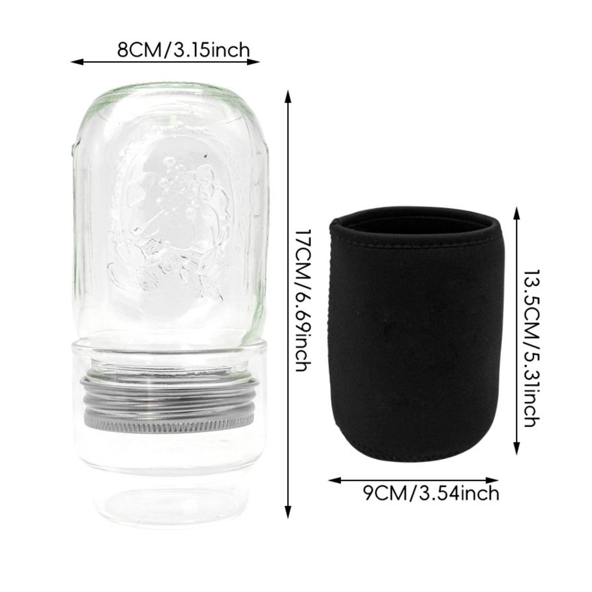 Glass Sprouting Jar Set Food Grade Mason Jar Sprout Kit Easy Drainage