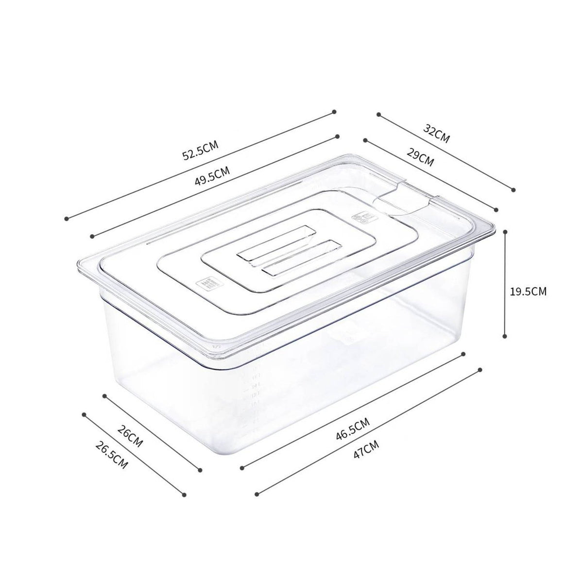 11L Sous Vide Container Clear Immersion Circulator Tub for Kitchen