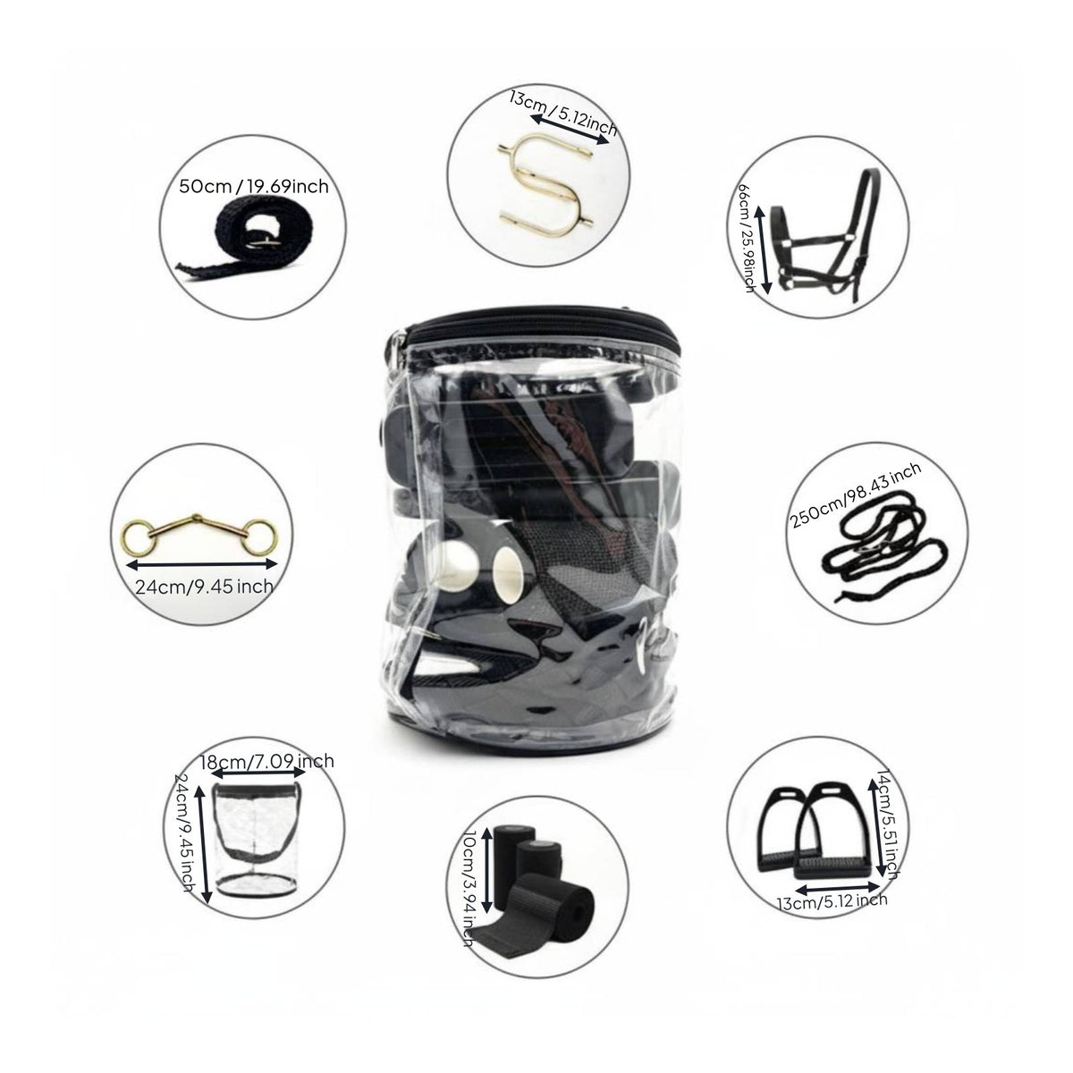 8 Pieces 8 in 1 Equestrian Accessory Kit Multiple Colors Available for Beginners