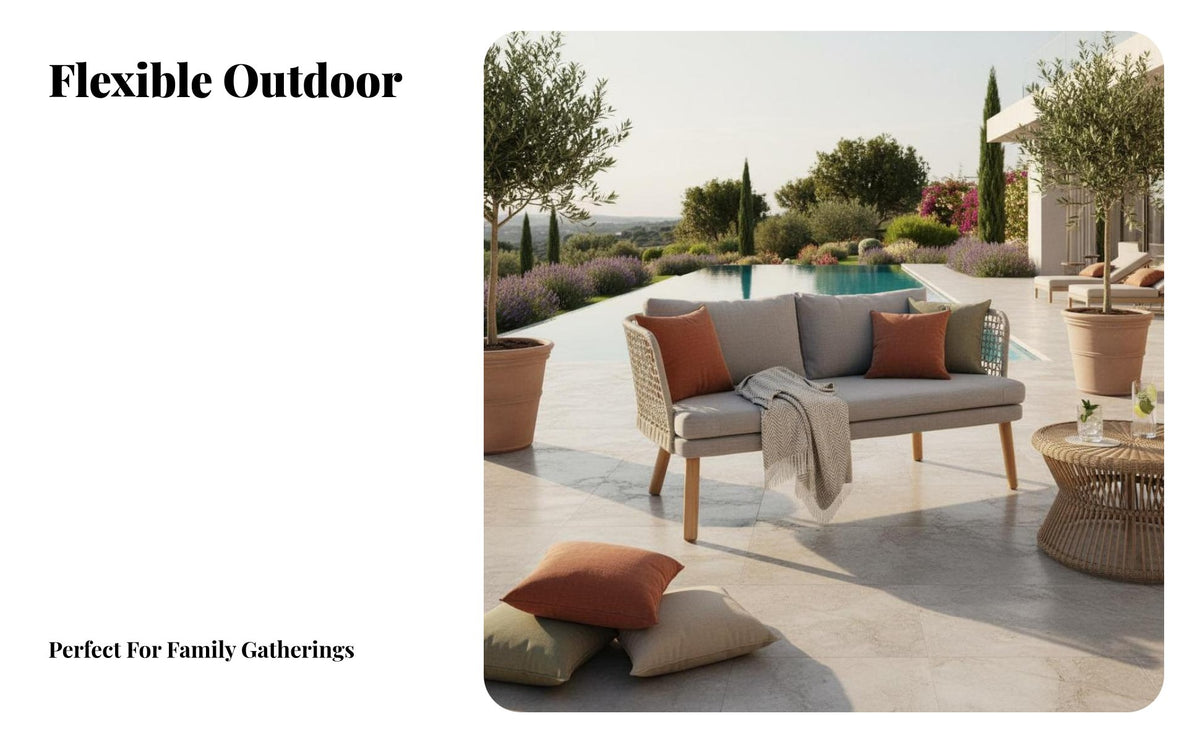 Nordic Design Woven Daybed and Chair Set designer-inspired Wicker Armchair and Table Set Weather-Resistant Outdoor Furniture Comfortable upholstered pads for lodging Professionals, property owners, Villa, Patio, Backyard, Balcony