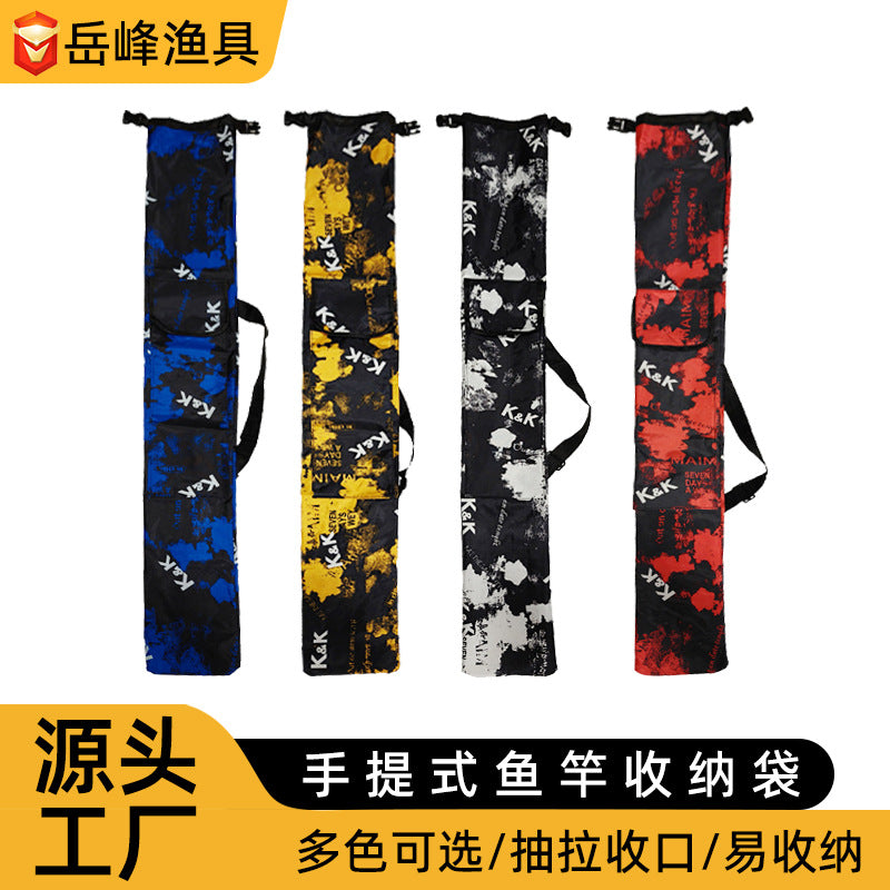 Foldable Oxford Cloth Bag, Large Capacity Outdoor Fishing Rod Bag, Portable