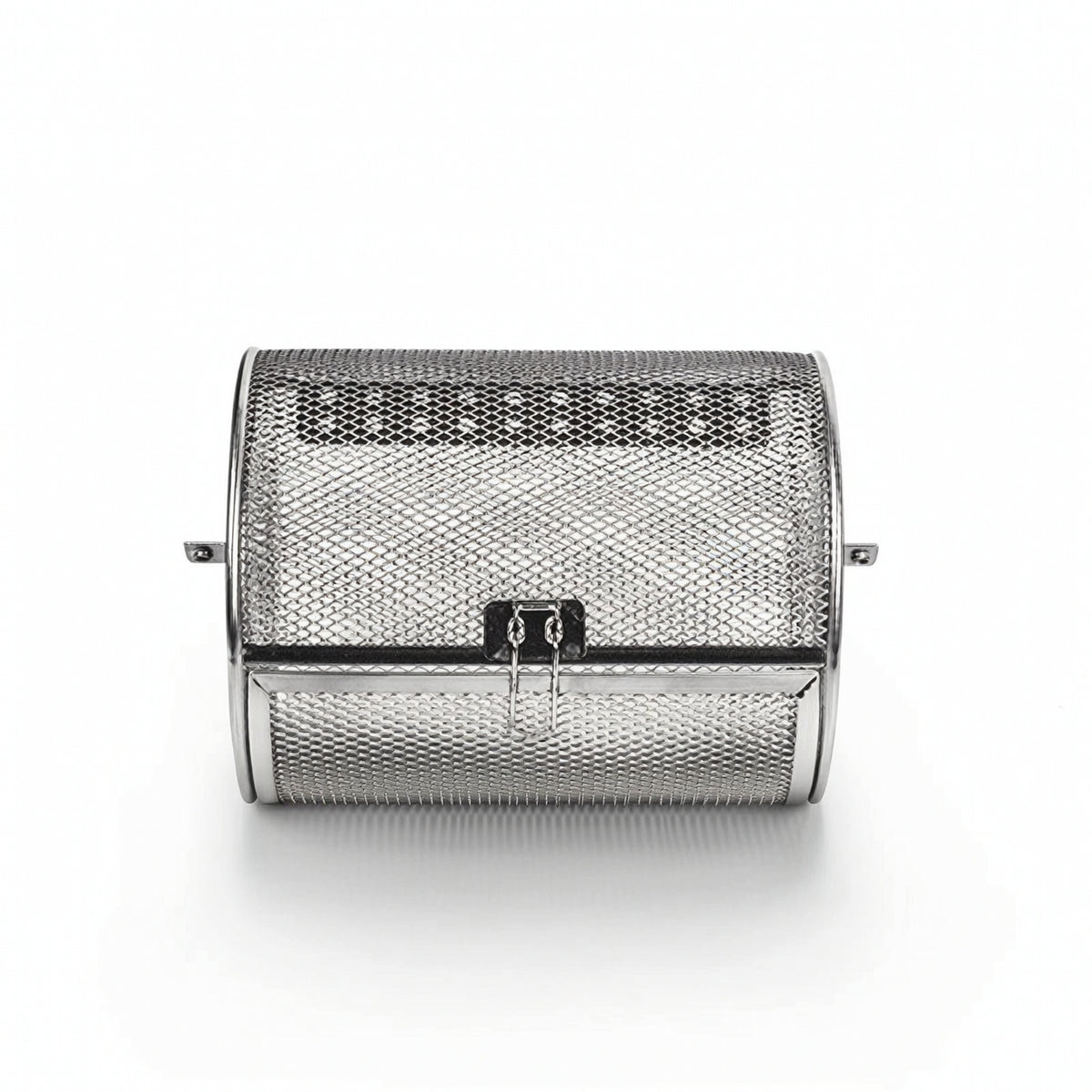Cylindrical Rotisserie Basket Ventilated Roasting Basket with Latch Easy to Clean Mesh Cage Convenient for Oven